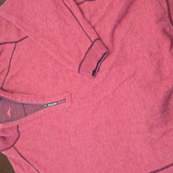 TOMMY BAHAMA Reversible Heather Red Pink Quarter Zip Sweater Sweatshirt Sz 3X - Picture 6 of 6